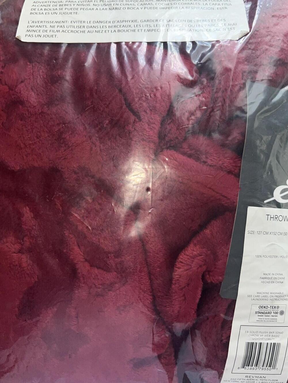 Eddie Bauer Solid Ultra Lux Plush Reversible Throw, 60" X 50",